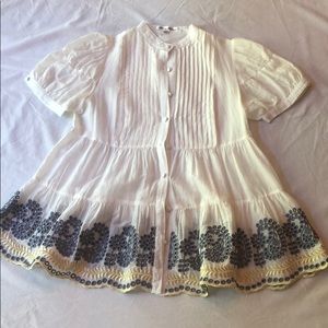 Anthropology Button Down Blouse Peplum- Size XS